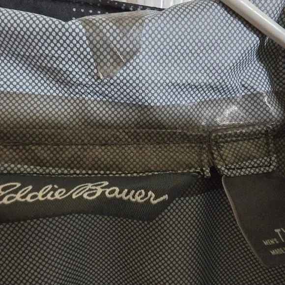 Eddie Bauer Gray Camo Rain Jacket Full Zip Hooded Windbreaker New TXL /0034 - Picture 2 of 3